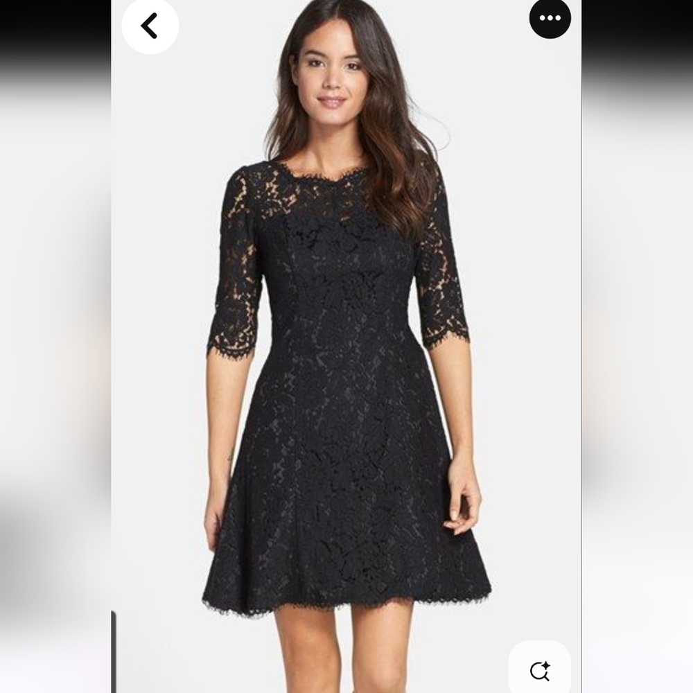 Eliza J Lace Fit & Flare Cocktail Dress